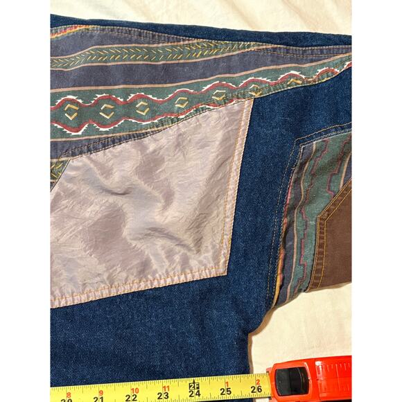 VTG 90’s At Ease Medium Oversize Denim Southwest Design Women’s Jacket - Picture 7 of 11